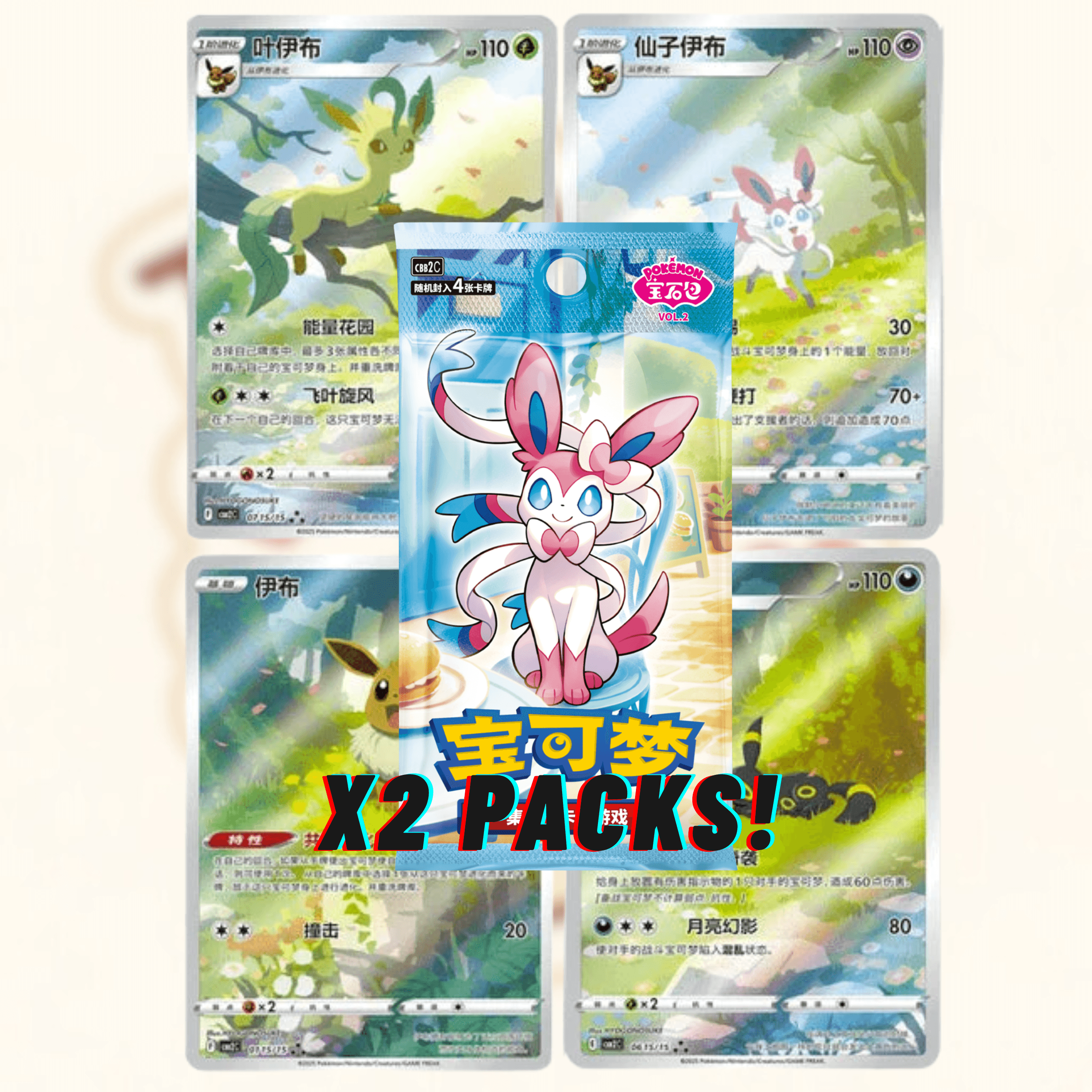 Pokemon Chinese GEM 2 Packs X2