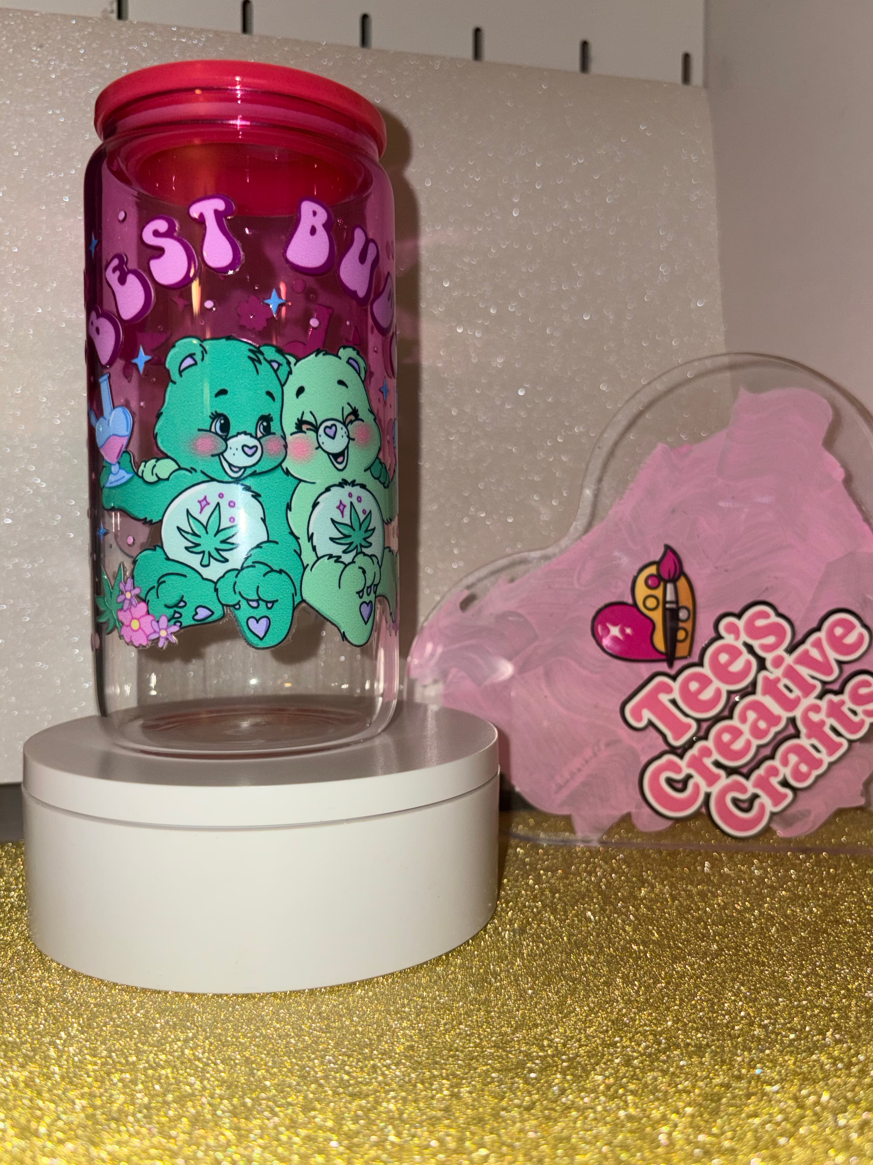 "Best Buds" Care Bear Inspired Drinkware w/ Straw