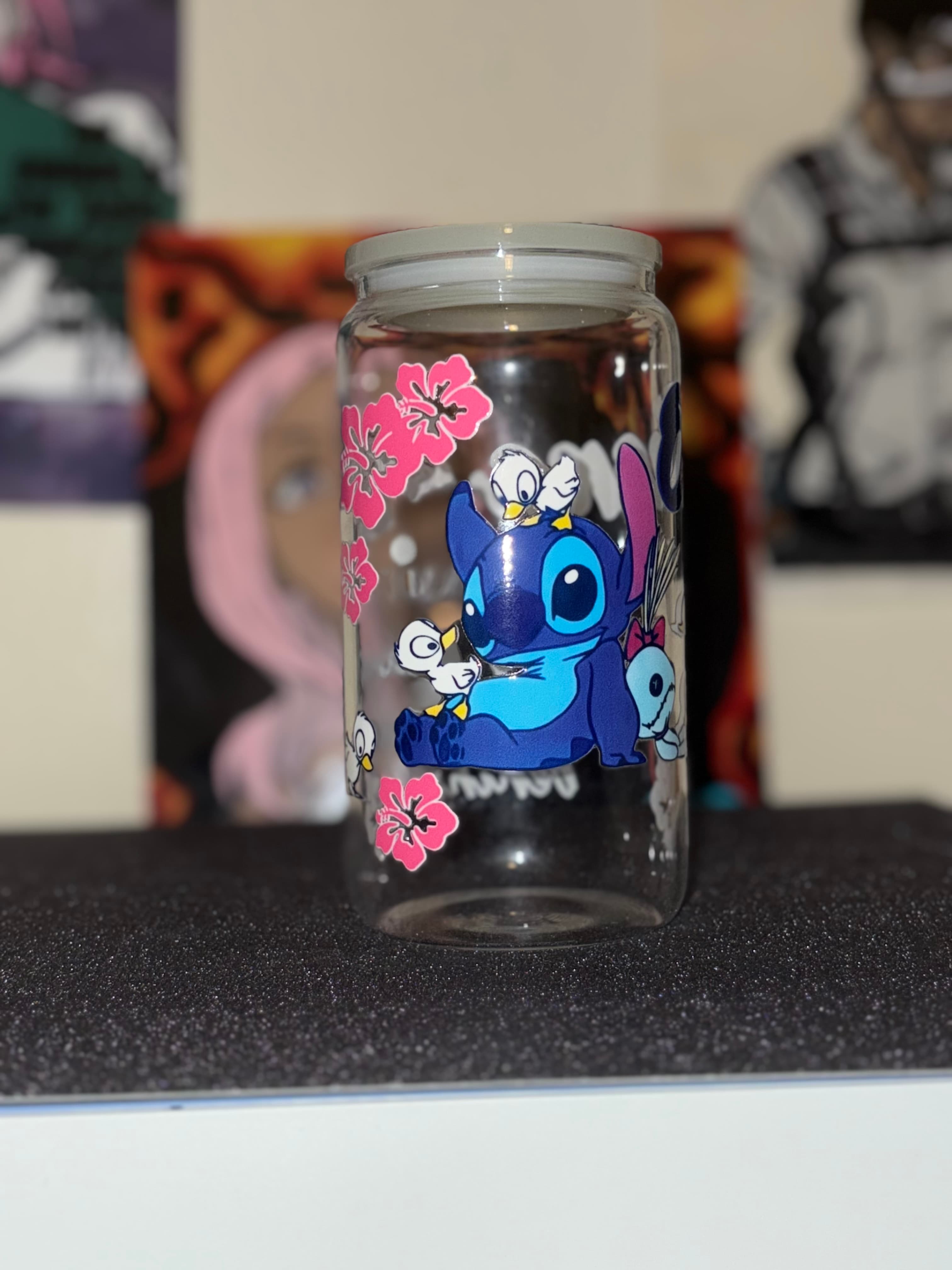 Stitch Inspired Drinkware w/ Straw