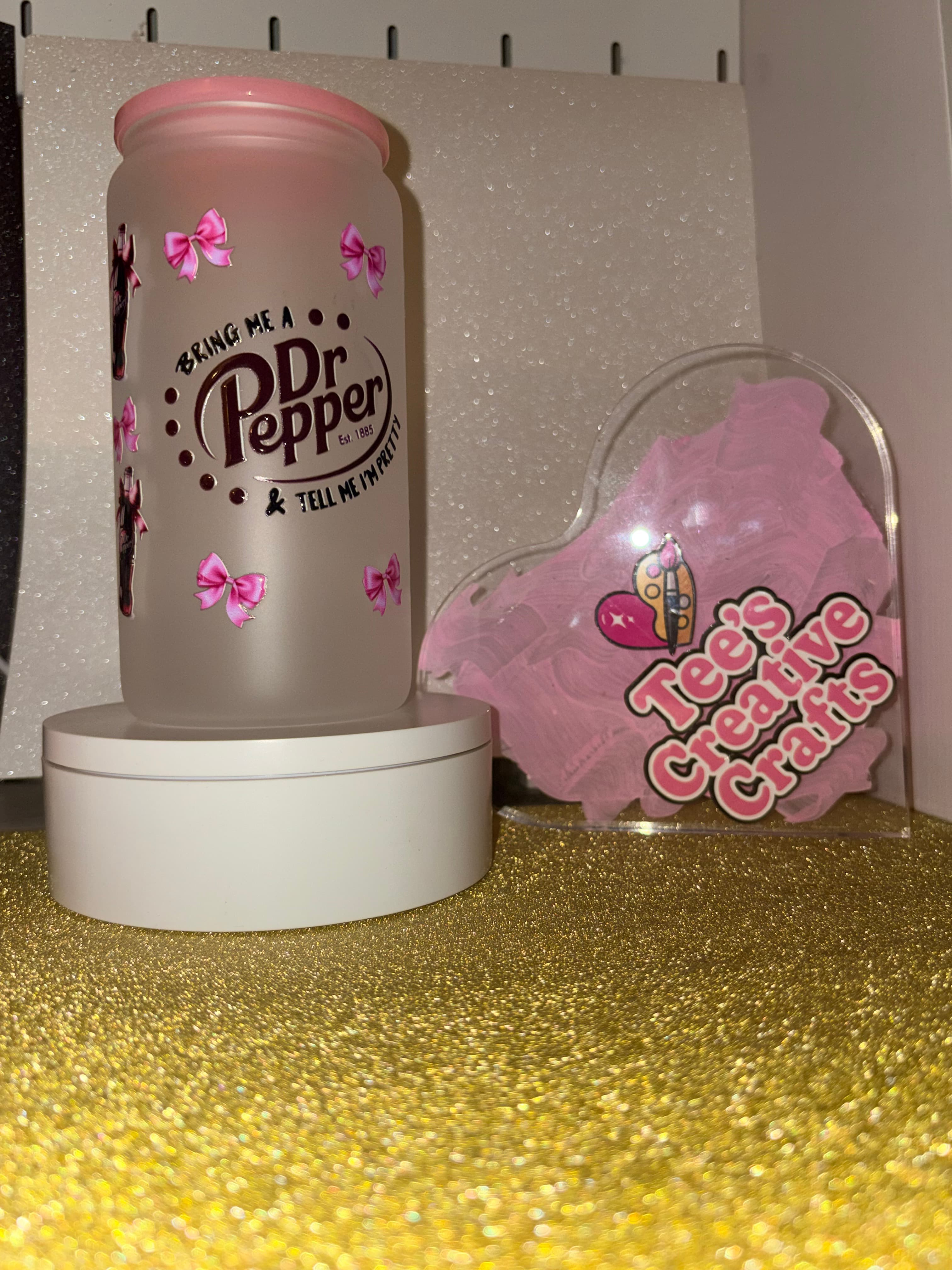 Dr Pepper Girly Inspired Drinkware w/ Straw