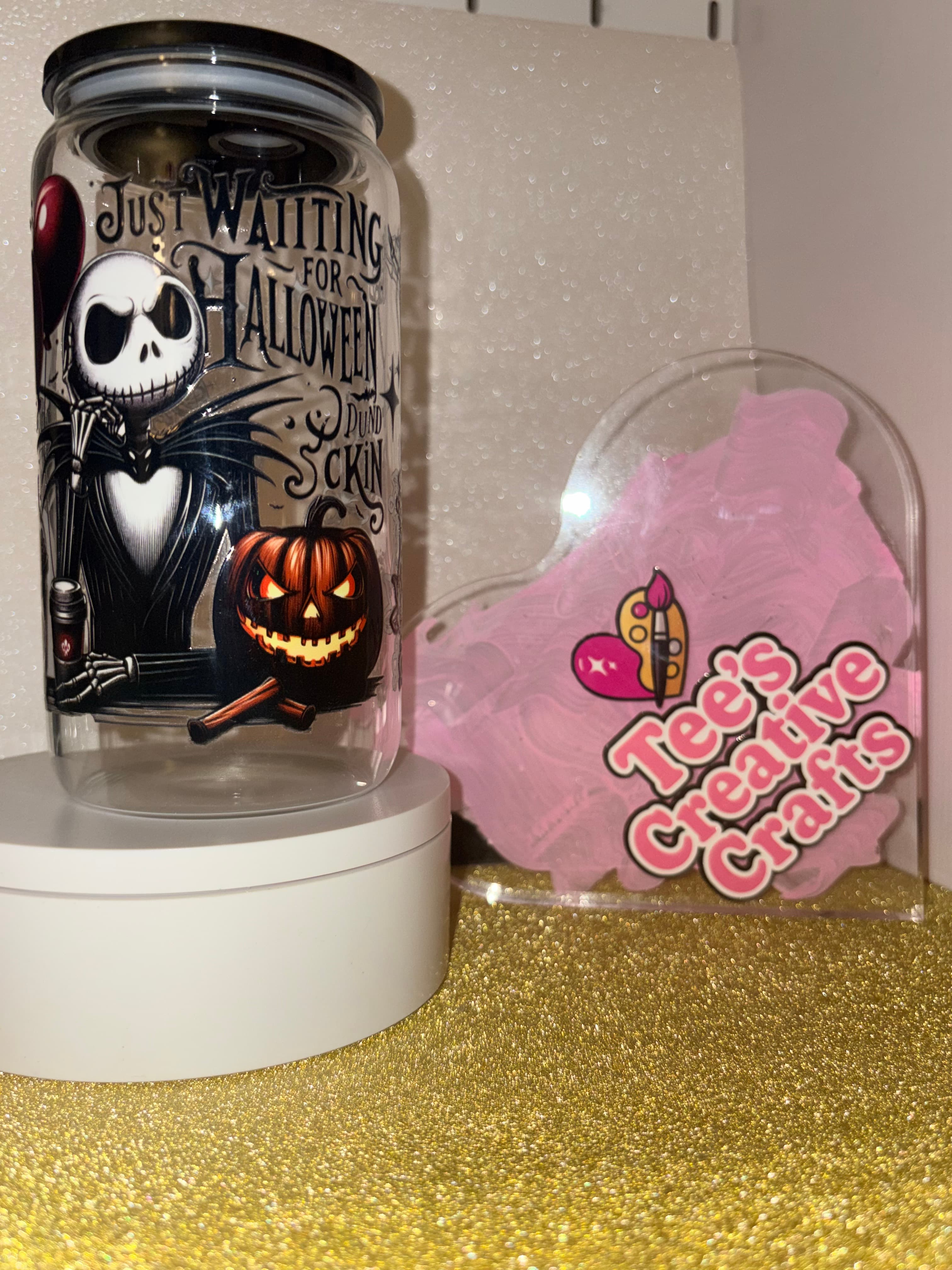 "Just Waiting for HALLOWEEN" Drinkware